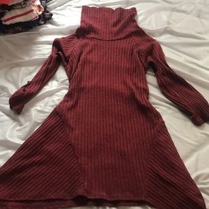 Maroon cotton dress